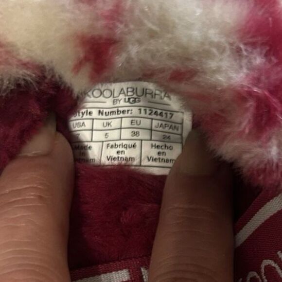 Koolaburra by UGG  Fuzz'n Faux Fur Slide Slipper  Red Tie Dye Womens Sz 7 - Picture 15 of 15